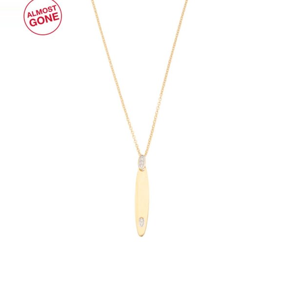 I. REISSIsrael 14kt Gold Diamond Oval Pendant Necklace